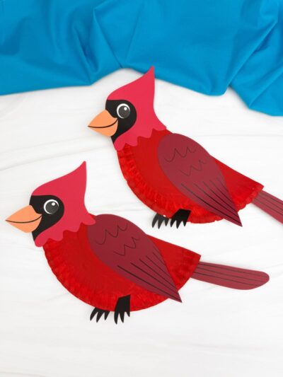 Cardinal Paper Plate Craft For Kids (Free Template)