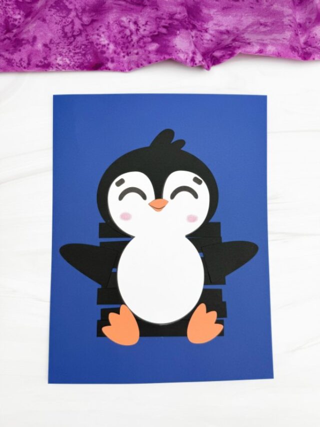 Finished example of the Penguin Paper Strip Craft