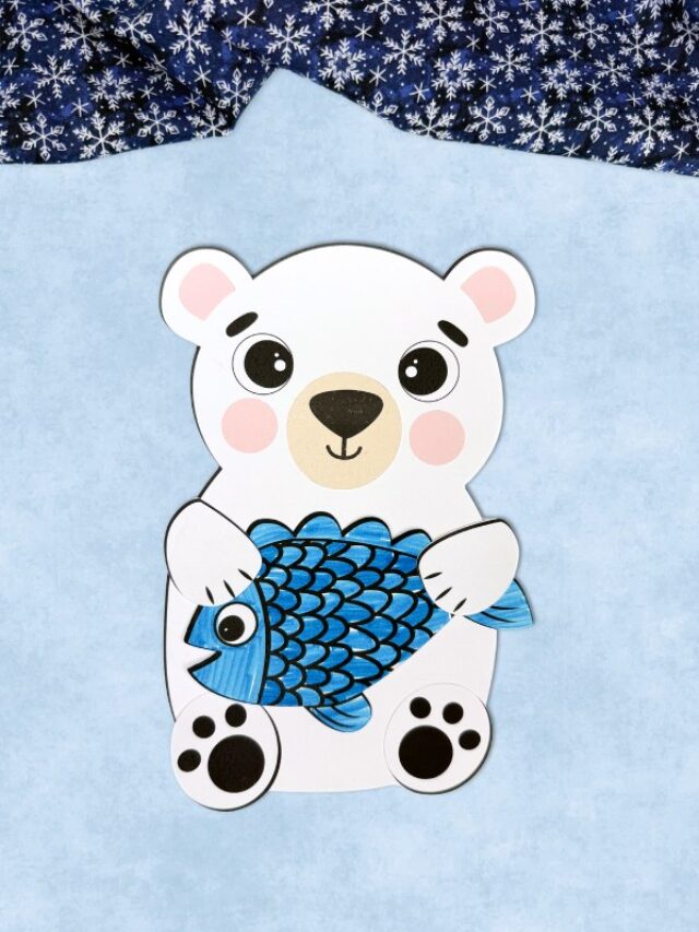 Finished example of the Polar Bear & Fish Craft