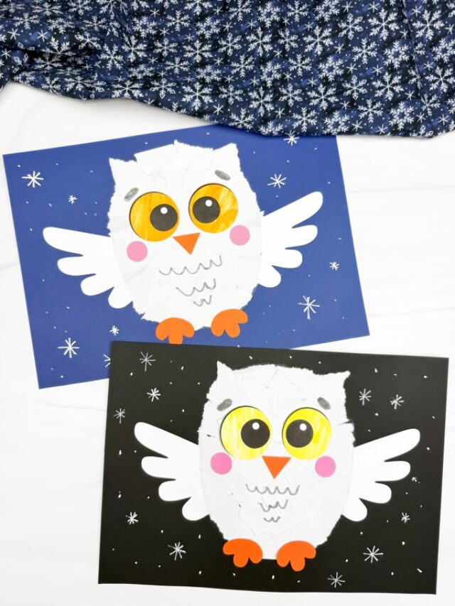 Featured image of the Torn Paper Snowy Owl Craft