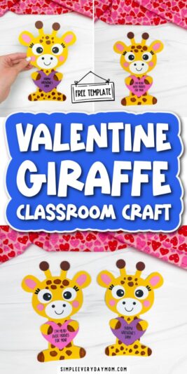 Giraffe Valentine Craft For Kids (Free Template)