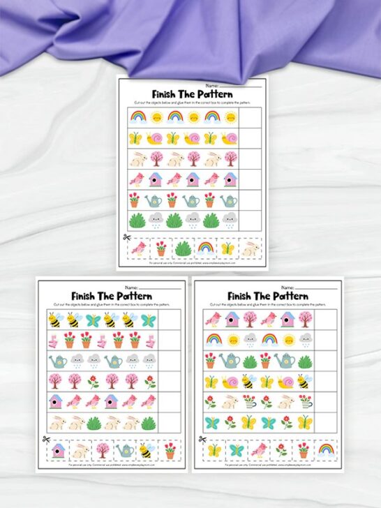 Spring Pattern Activities Free Printable Spring Pattern Worksheets