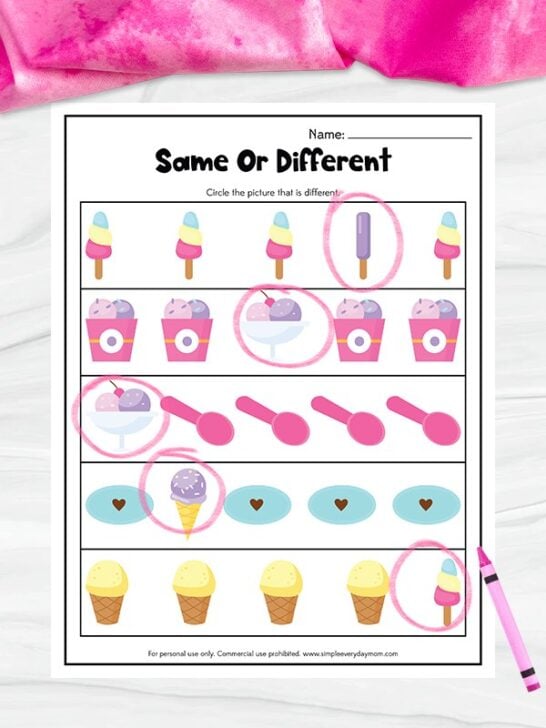 Free Ice Cream Math Worksheets For Preschoolers