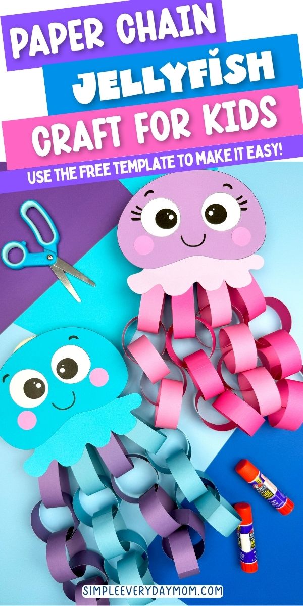 Fun Paper Chain Jellyfish Craft For Kids [Free Printable Template]