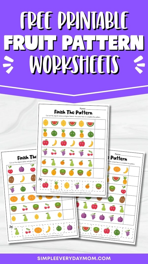 Free Fruit Pattern Worksheets For Kids