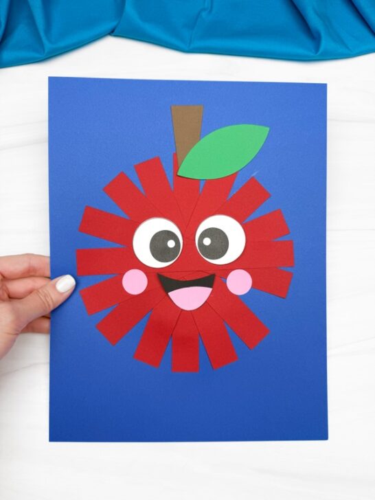 Easy Paper Strip Apple Craft [Free Printable Template]