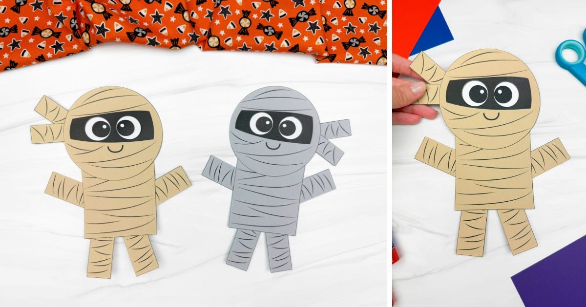 Easy Mummy Shape Craft For Kids [Free Printable Template]