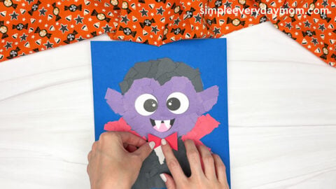 Vampire Torn Paper Craft For Kids [Free PDF Template]