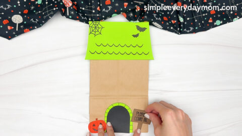 Haunted House Paper Bag Craft For Kids [Free PDF Template]