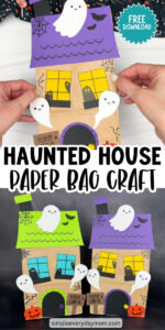 Haunted House Paper Bag Craft For Kids [Free PDF Template]