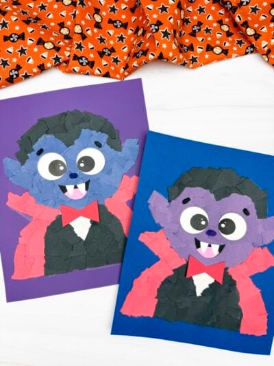 Vampire Torn Paper Craft For Kids [Free PDF Template]