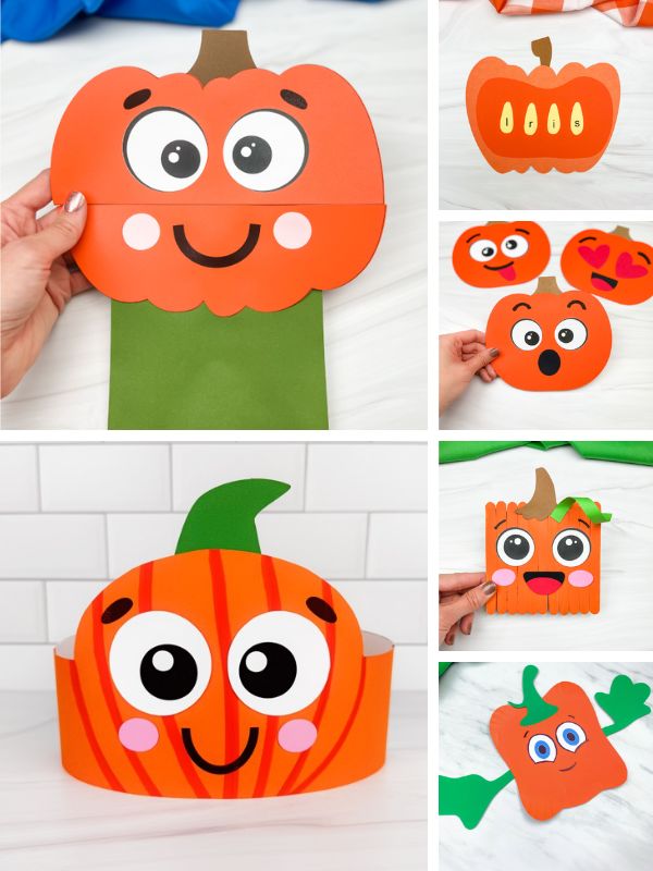 collage image of Thanksgiving Pumpkin Harvest Crafts