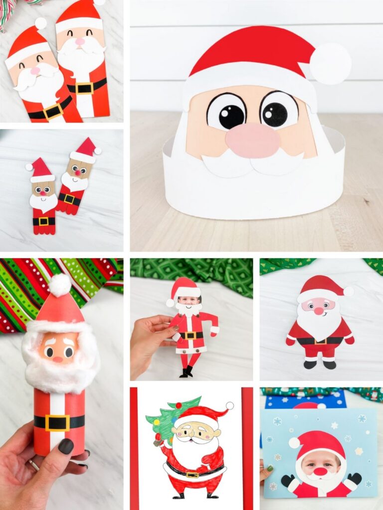 collage image of Christmas Santa Activities for Kids