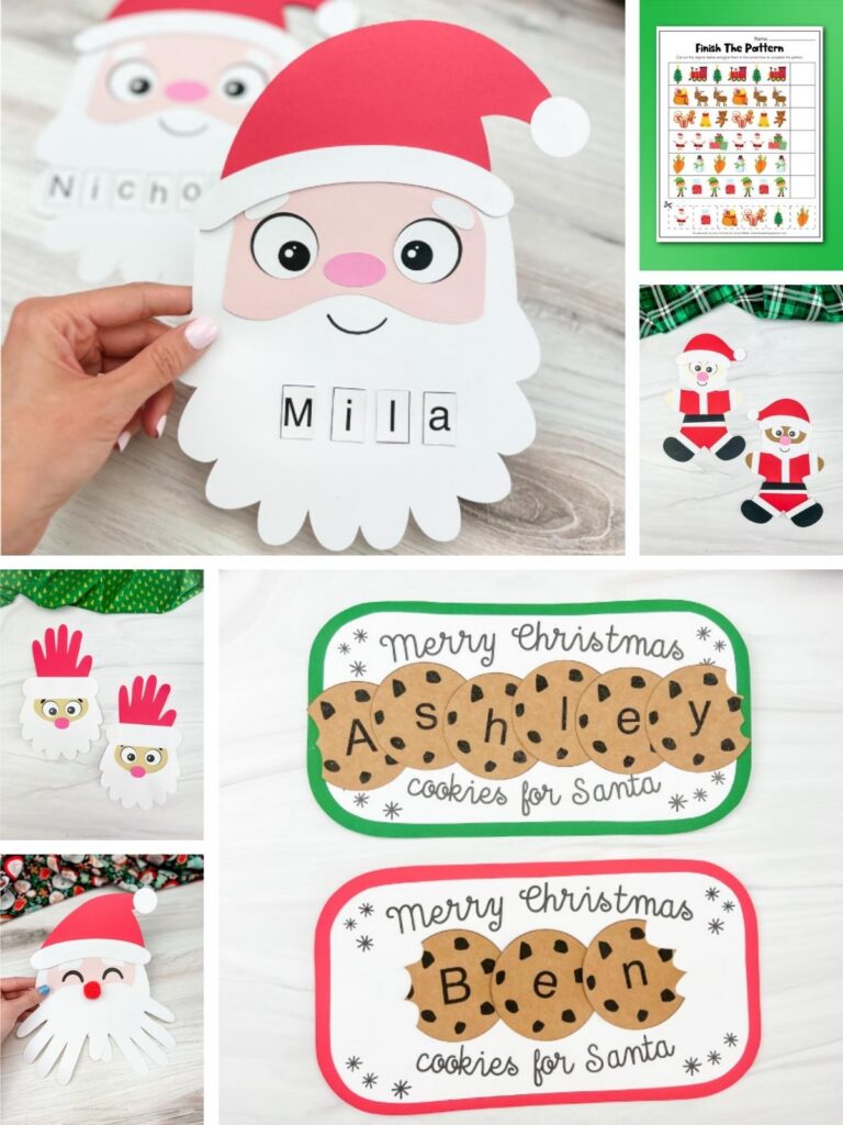 collage image of Fun Santa Activities for Kids