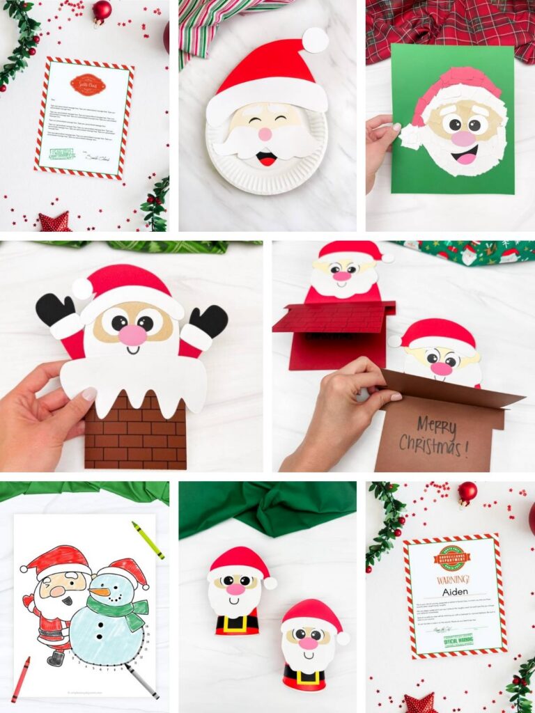 collage image of Jolly Santa Activities for Kids