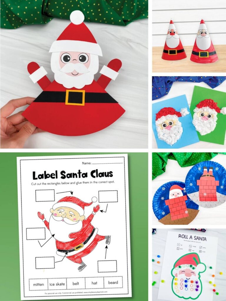 collage image of Santa Activities for kids