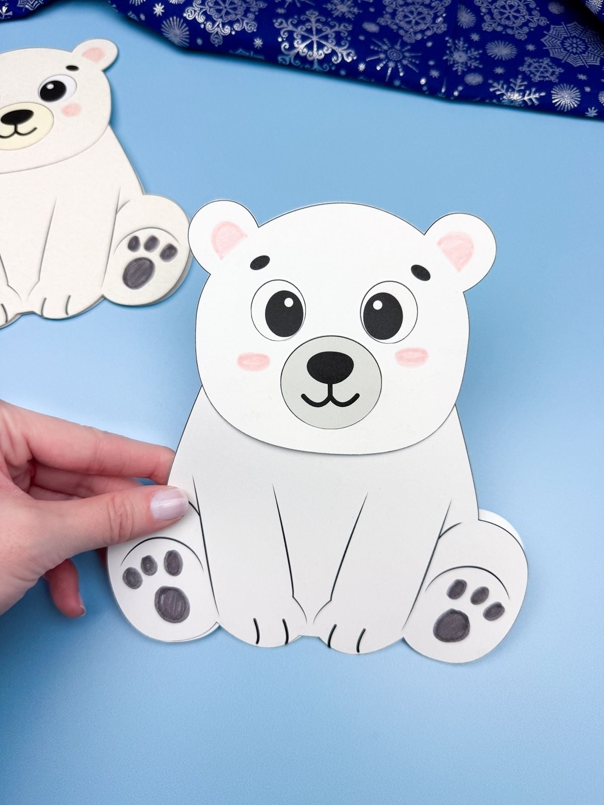 Polar Bear Card Craft for Kids [Free PDF Template]