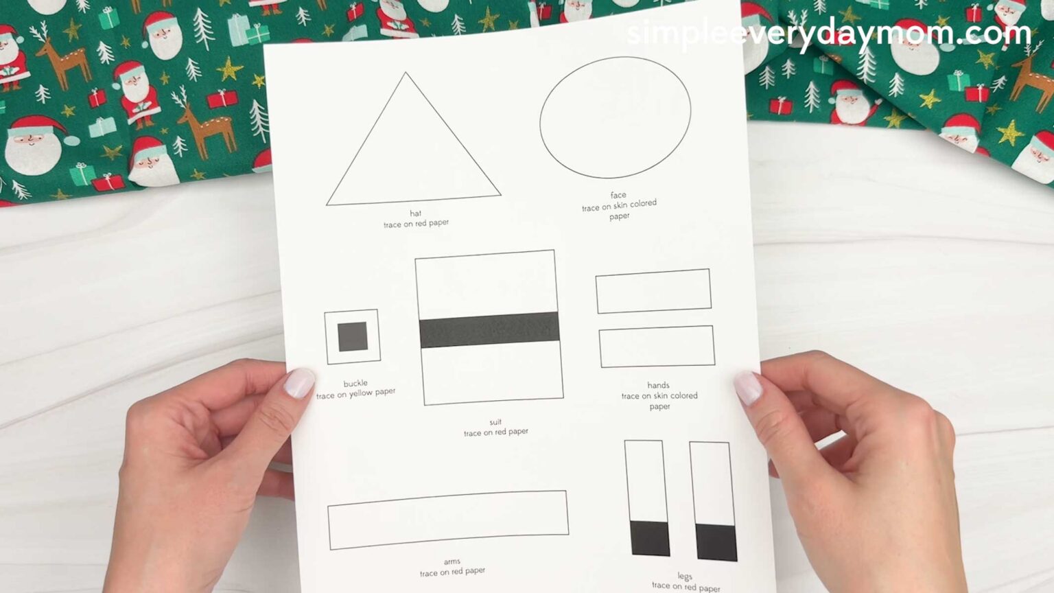 Santa Shape Craft for Kids [Free Printable Template]