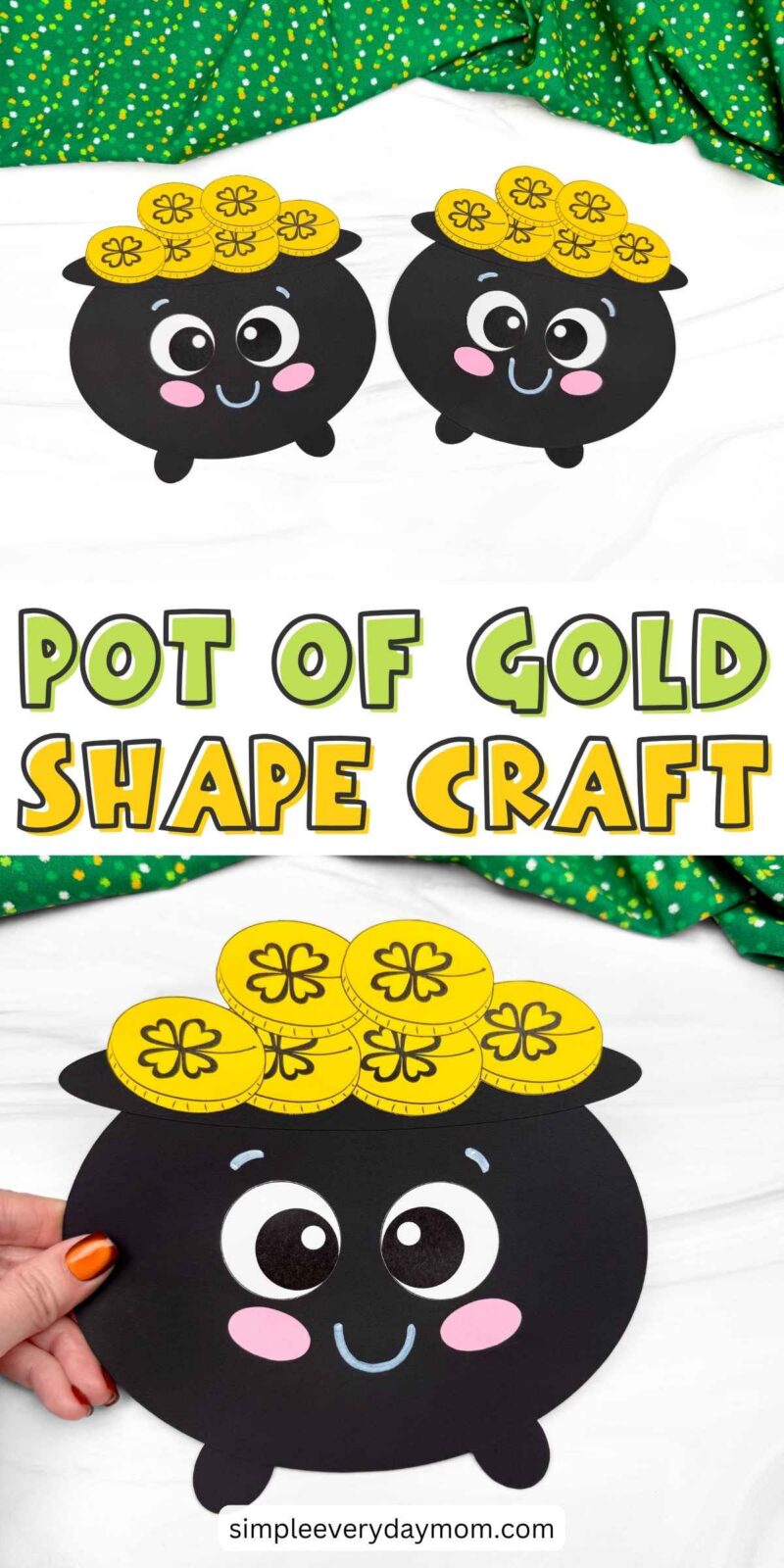 Pot of Gold Shape Craft for Kids [Free PDF Template]