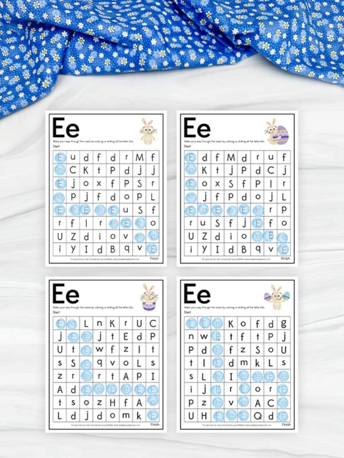 Free Printable Easter Bunny Letter Maze For Pre-K