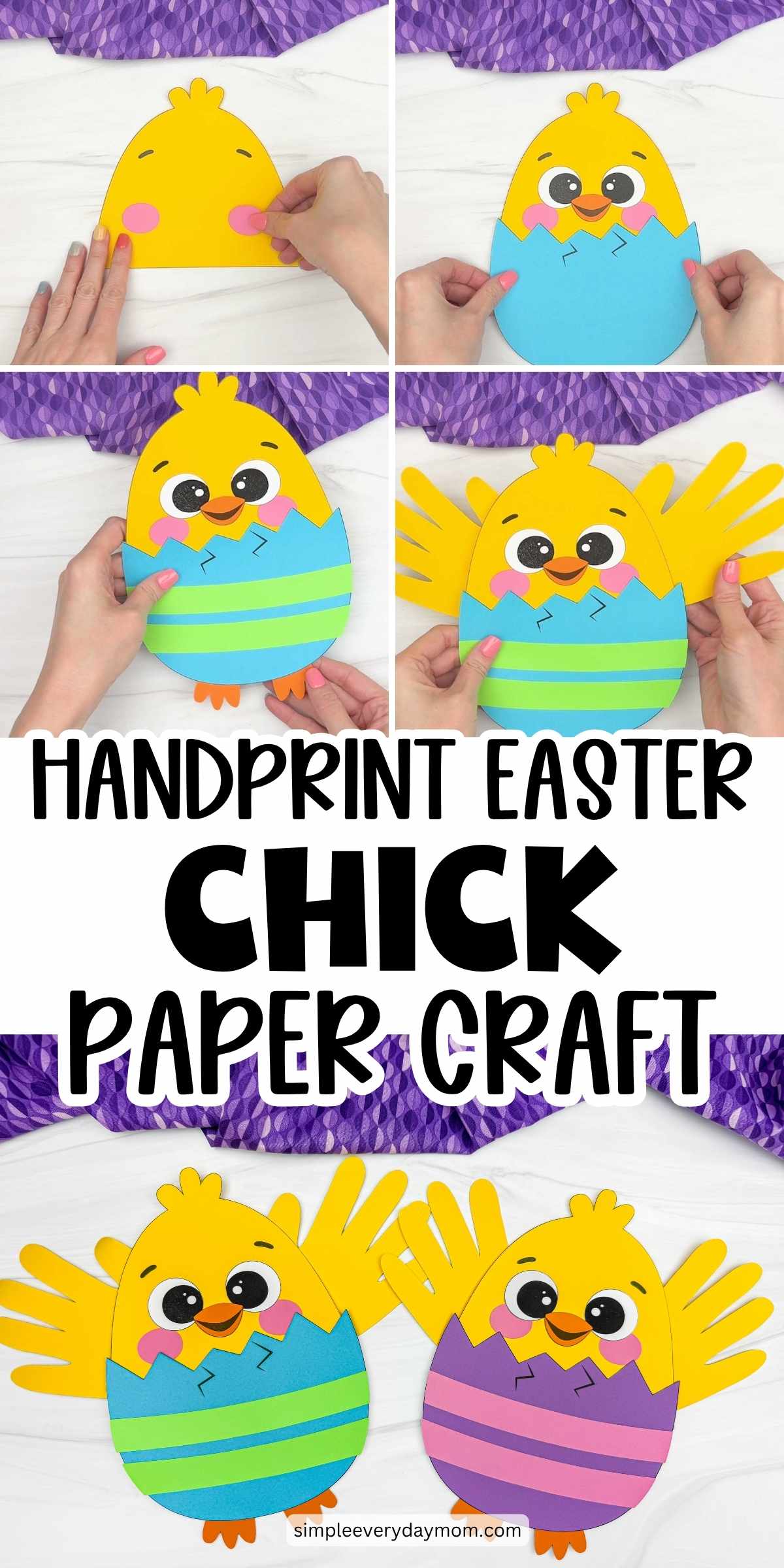 Handprint Easter Chick for Kids [Free Printable Template]