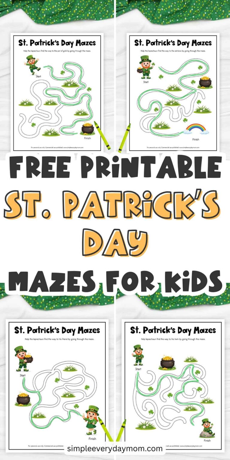 Free St. Patrick's Day Mazes For Preschoolers