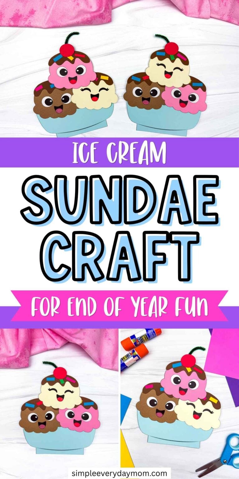 Ice Cream Sundae Craft for Kids [Free PDF Template]