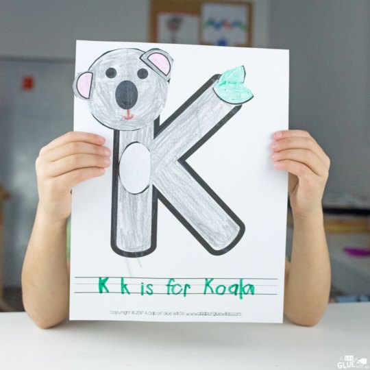 Animal Alphabet K is for Koala