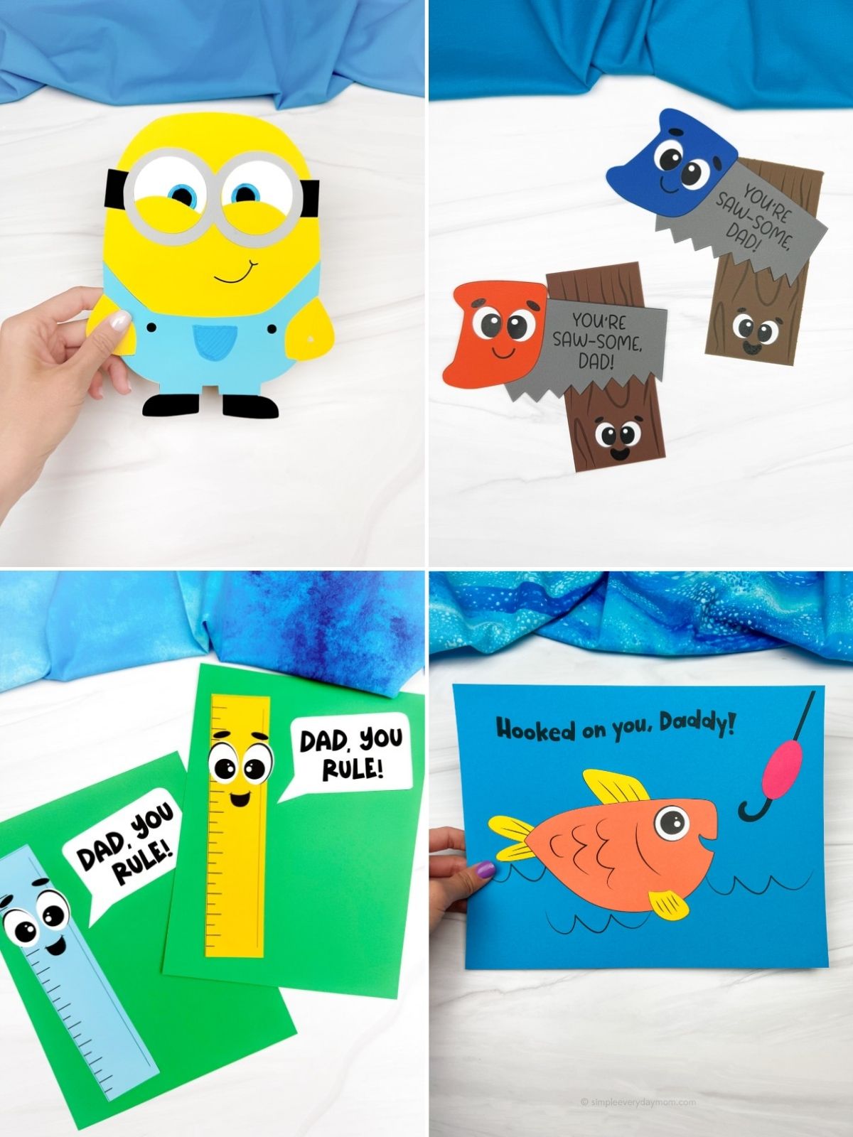 collage image of Crafts Kids Can Make for Dad