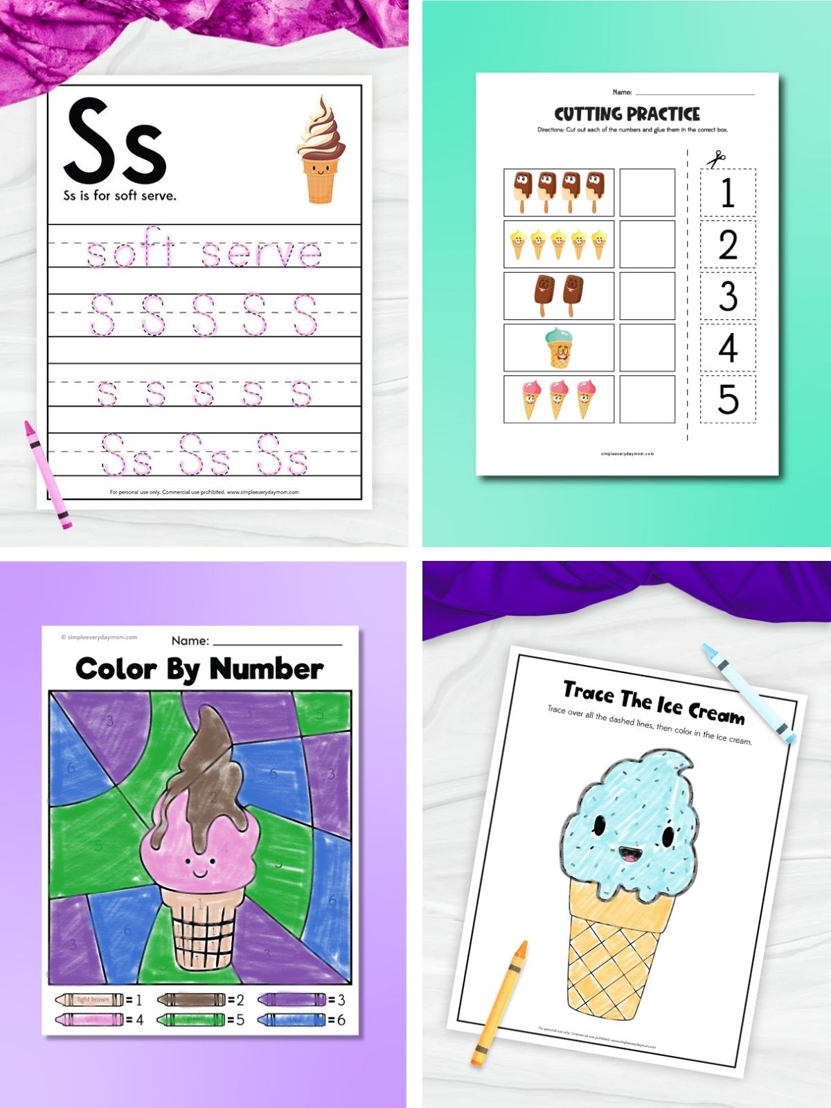 collage image of Dessert-Themed Fine Motor Activities