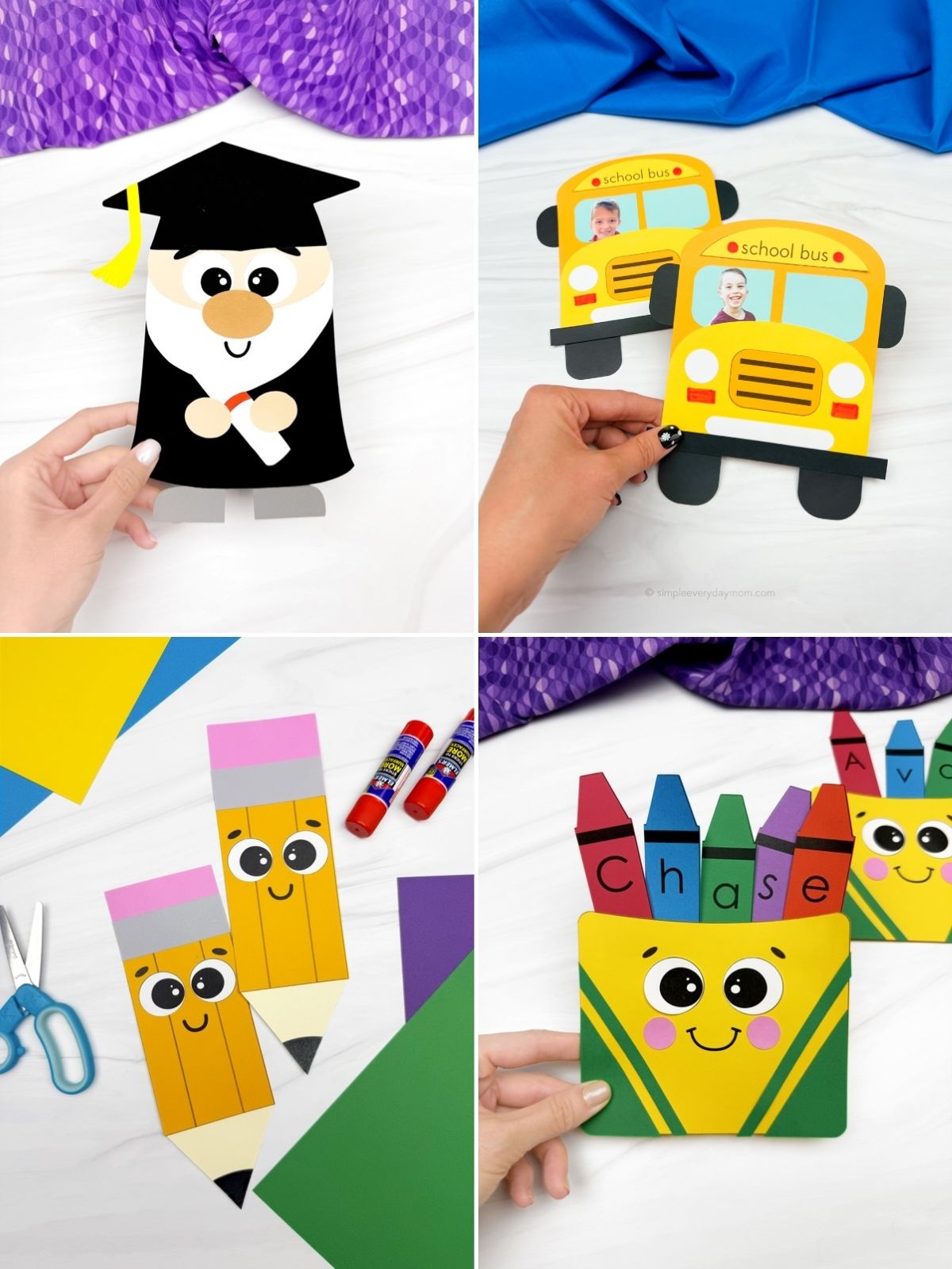 collage image of End Of School Year Crafts
