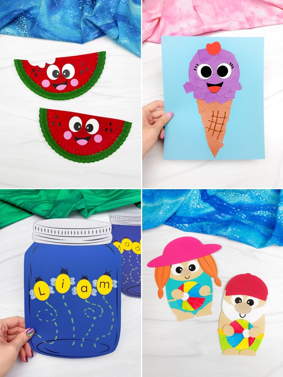 collage image of Hands On Summer Crafts
