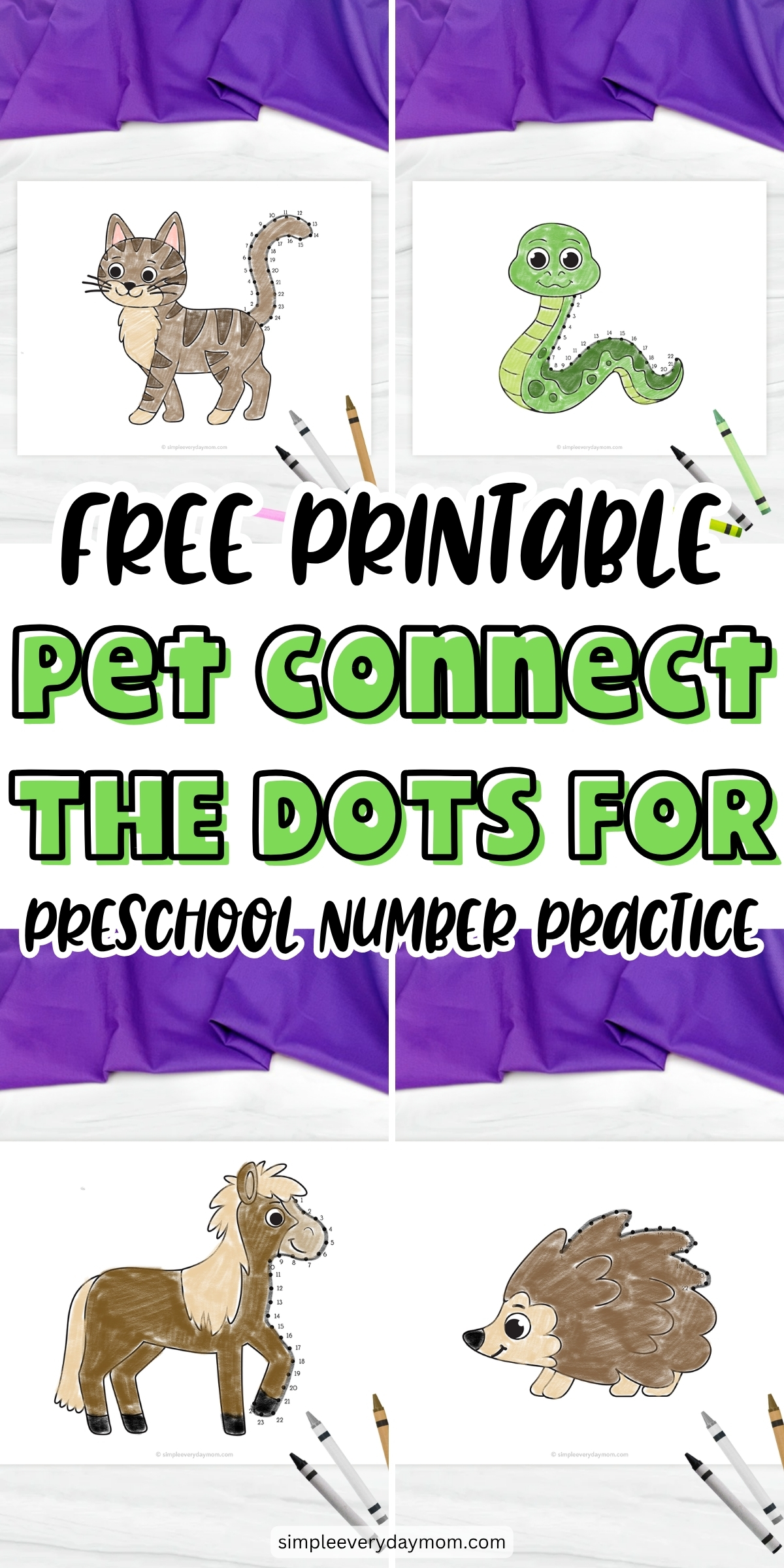 Free Pet Dot To Dots For Preschool And Kindergarten Children