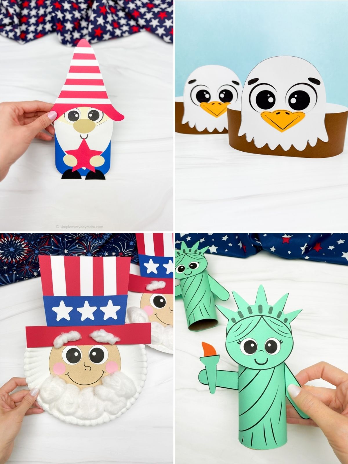 collage image of 4th Of July Crafts