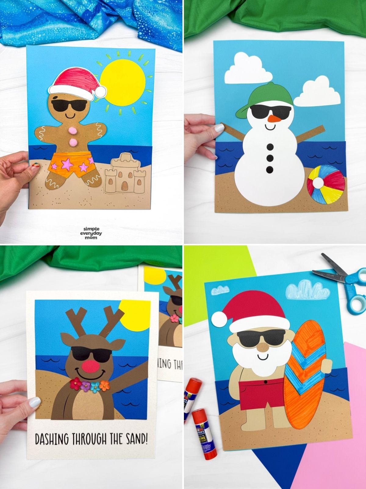 collage image of Festive Summer Christmas Crafts