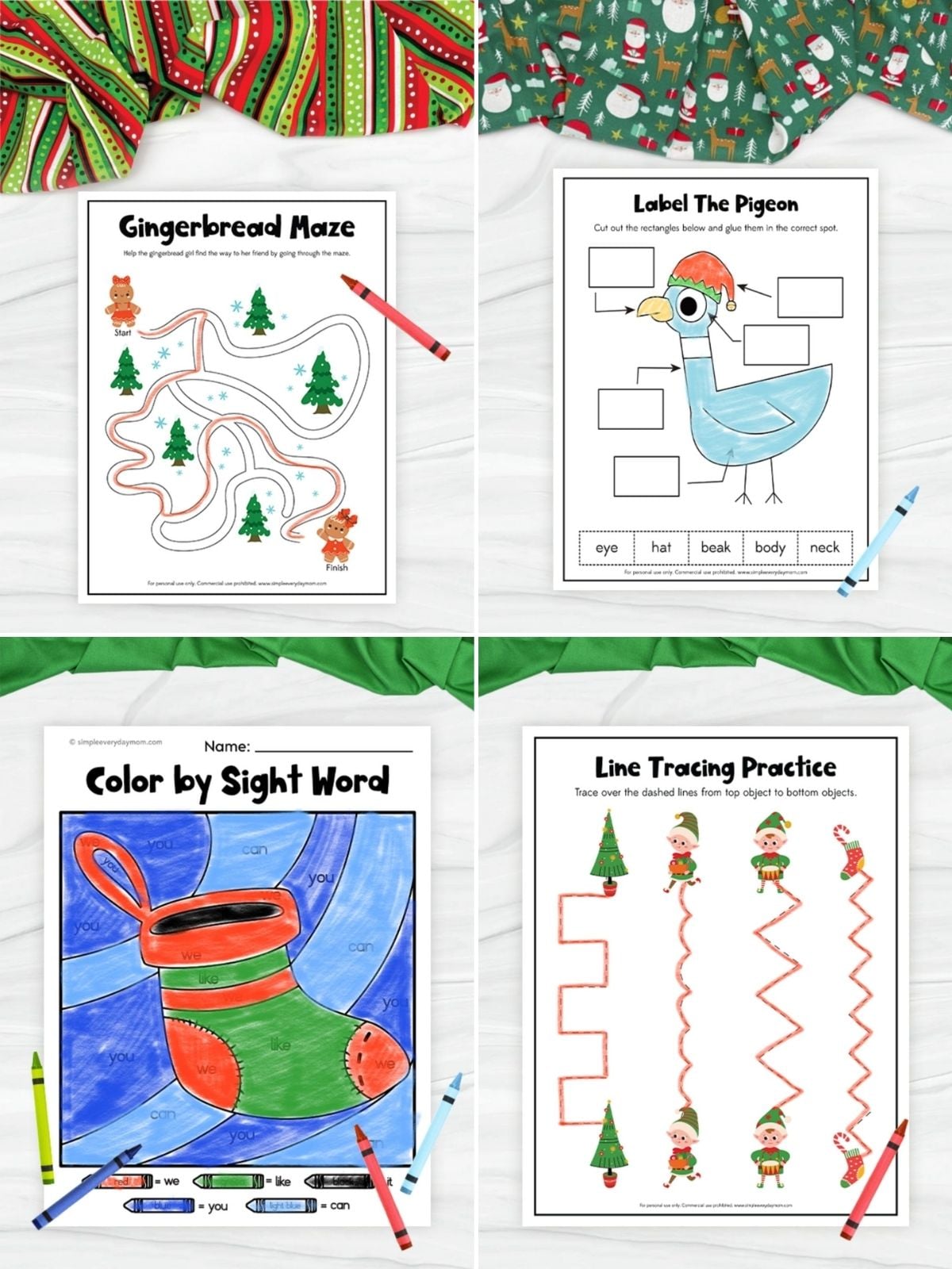 collage image of Christmas Learning Activities