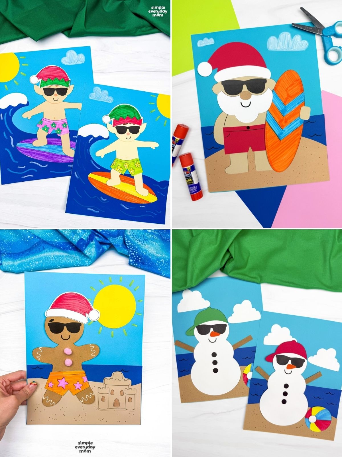 collage image of Festive Summer Christmas Crafts