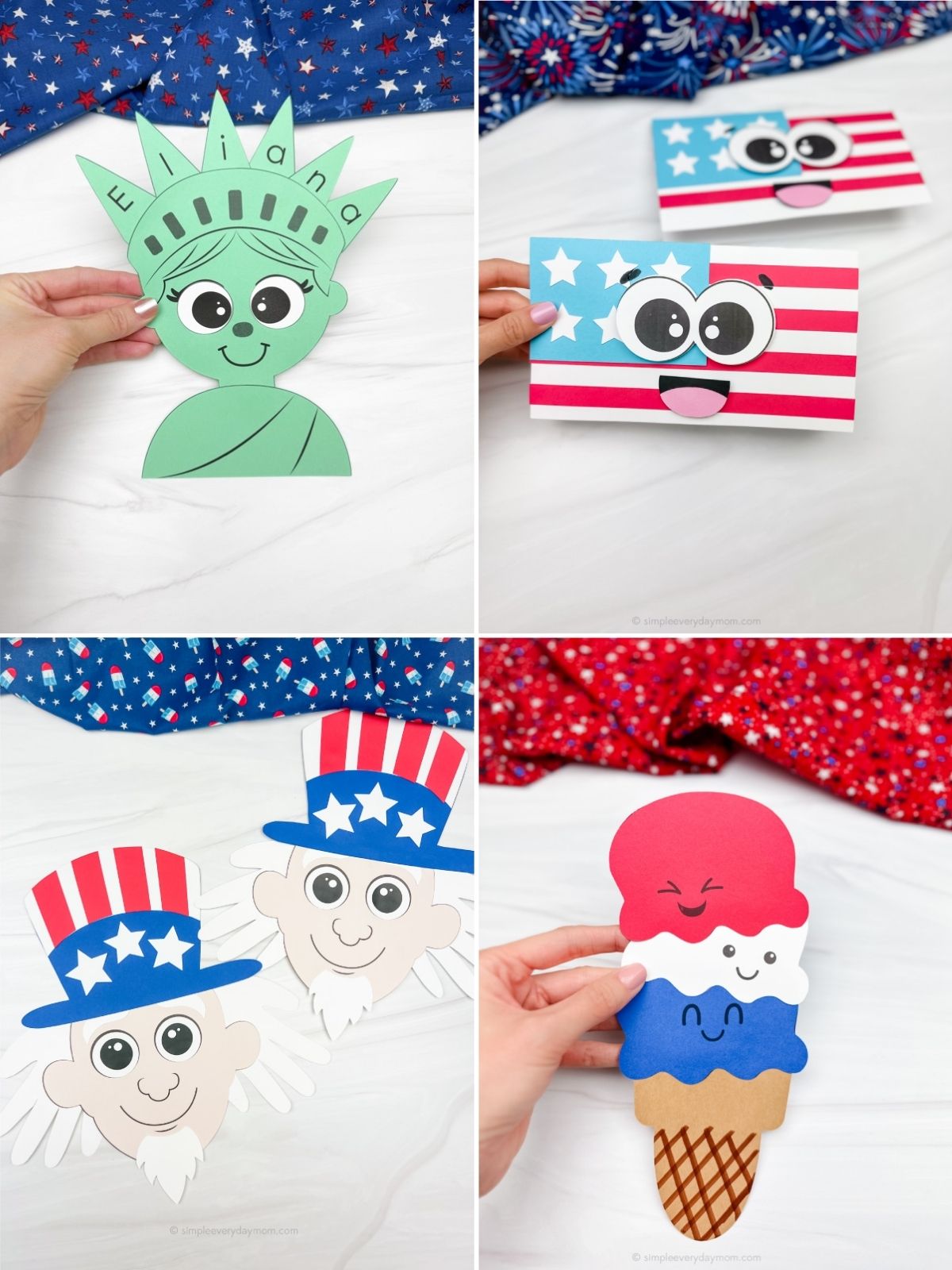 collage image of Fun American Themed Crafts
