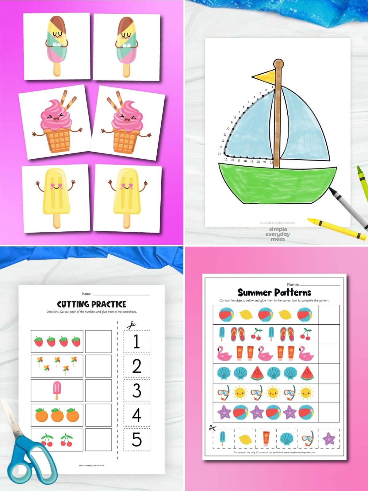collage image of Fun Summer Printables