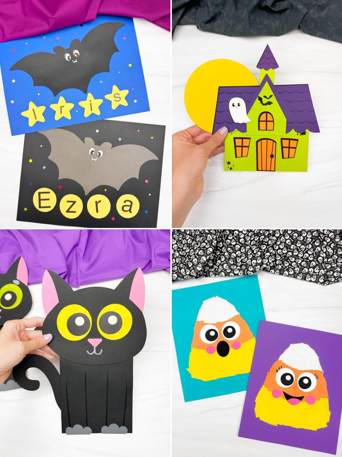 collage image of Halloween Theme Paper Crafts