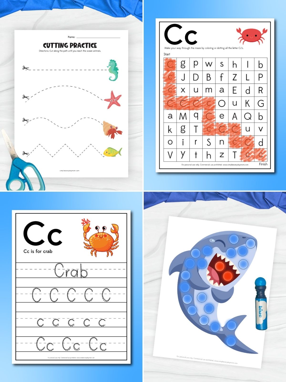 collage image of Hands-On Ocean Activities for Kindergarten