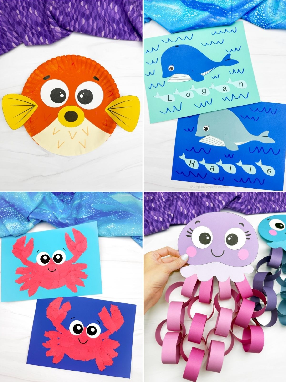 collage image of Ocean Animal DIYs