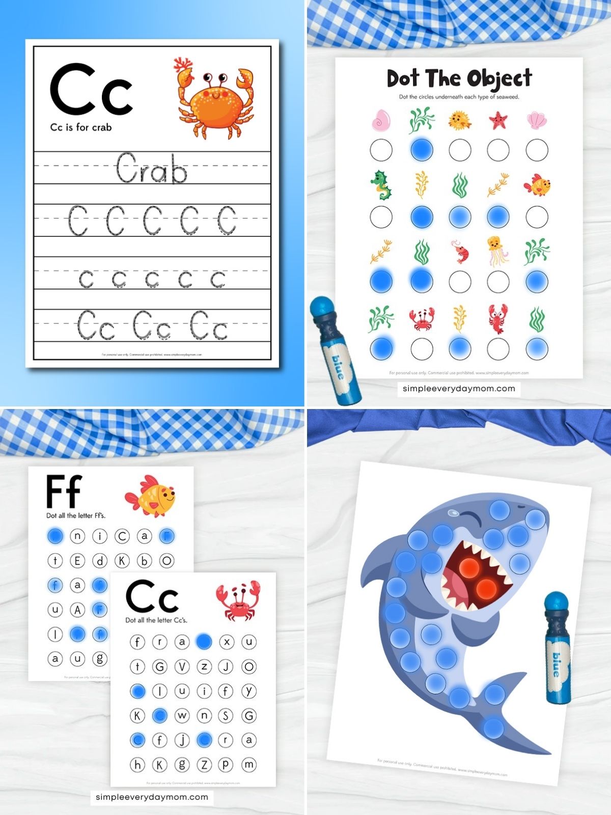 collage image of Ocean Animal Worksheets & Printables