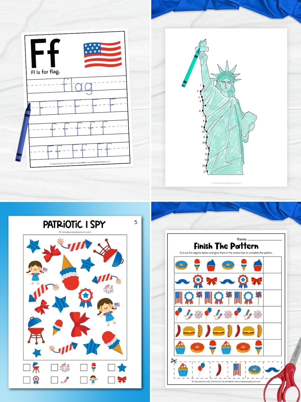 collage image of Patriotic Printables