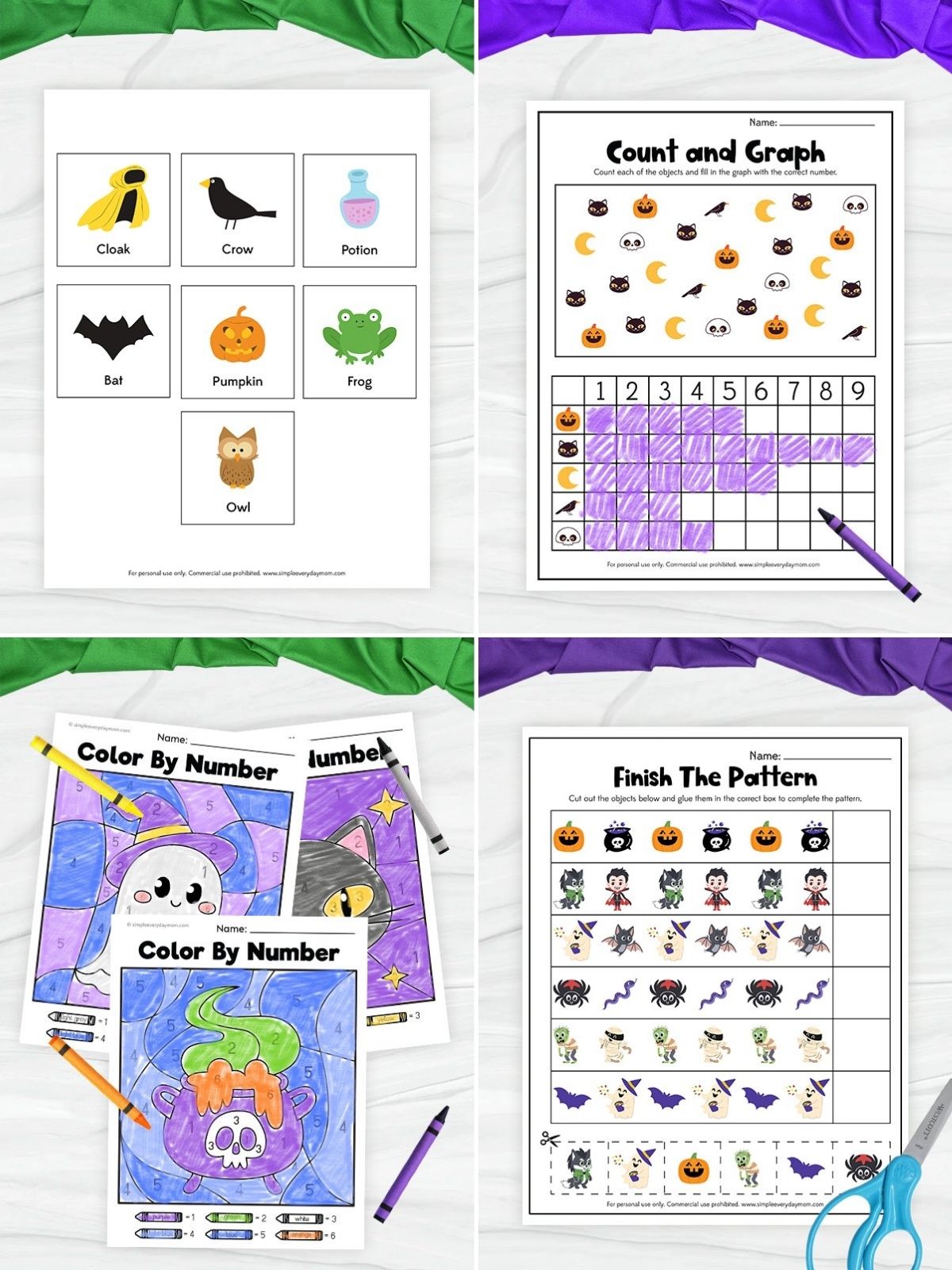 collage image of Printables To Use for Summerween