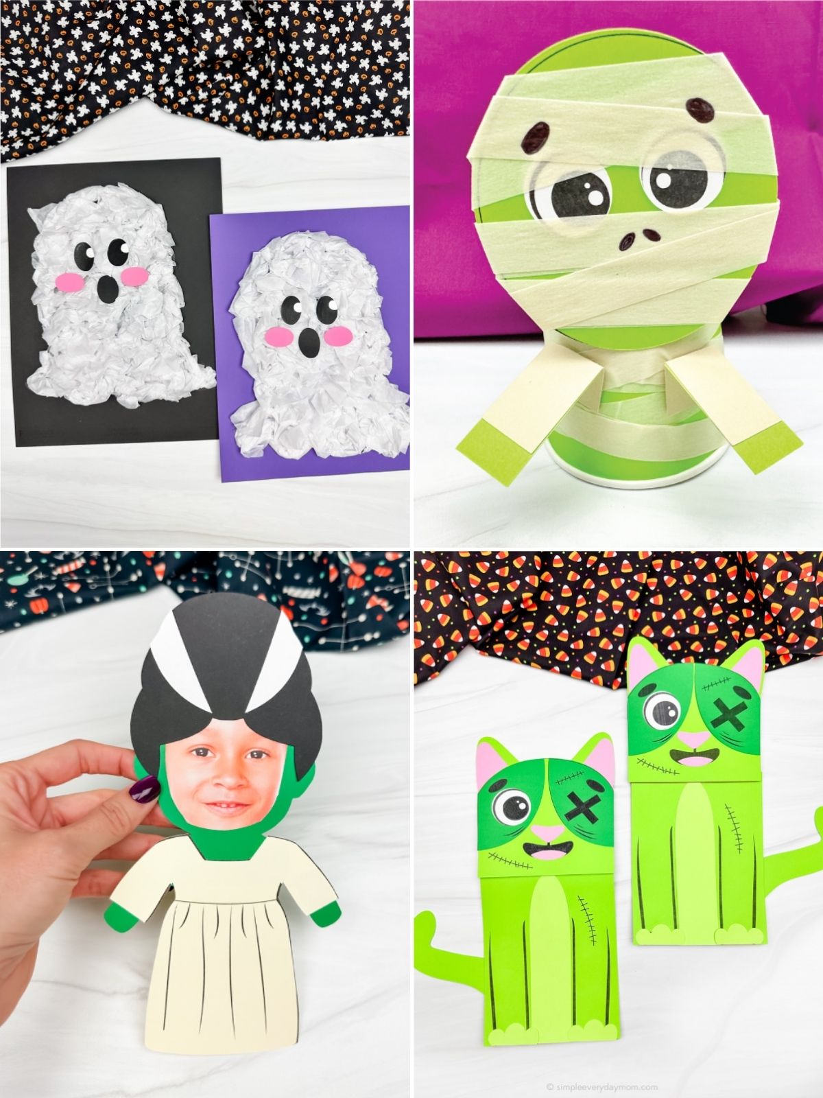 collage image of Spooky Summer Character Crafts