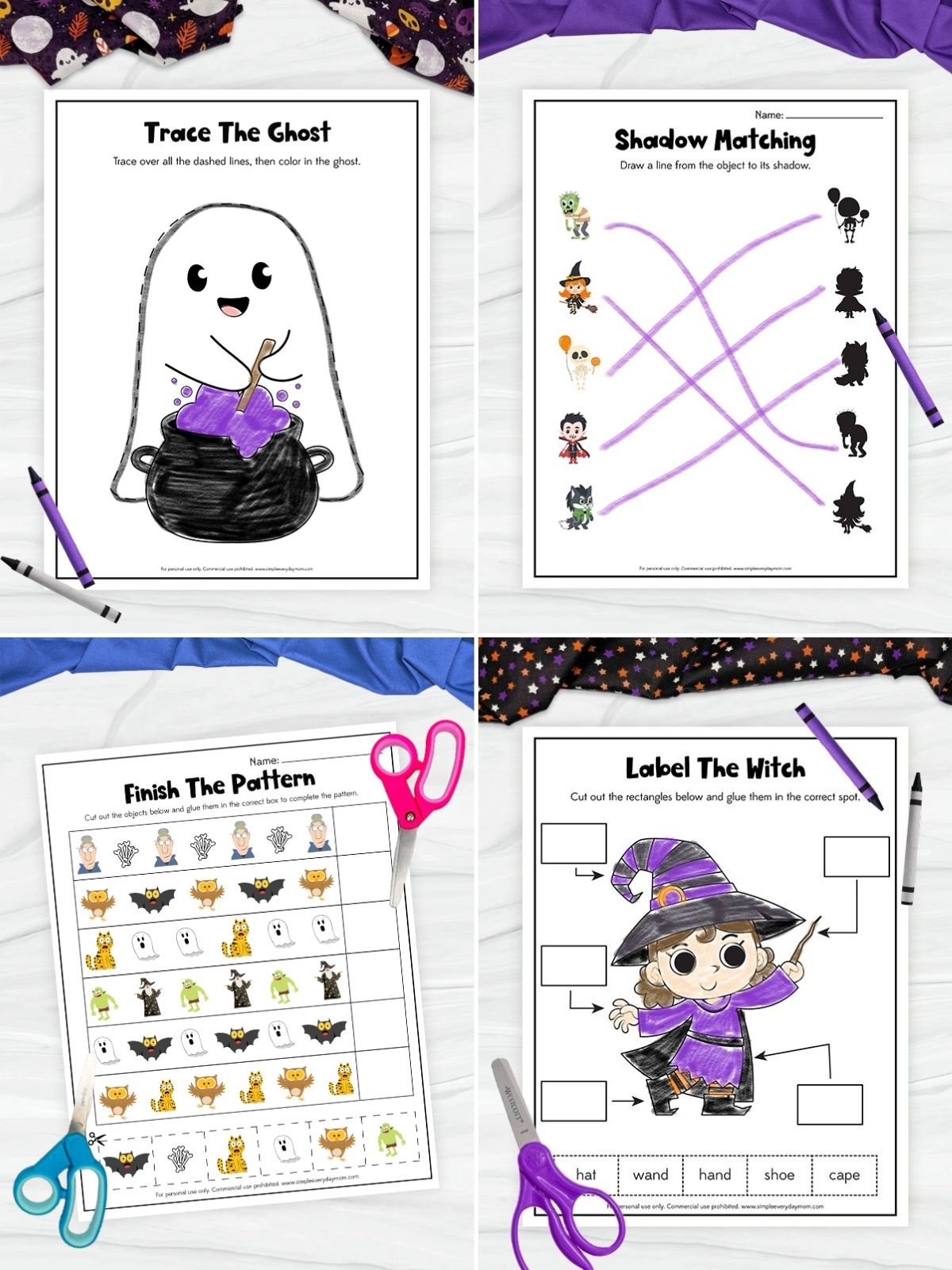 collage image of Summer Halloween Printables