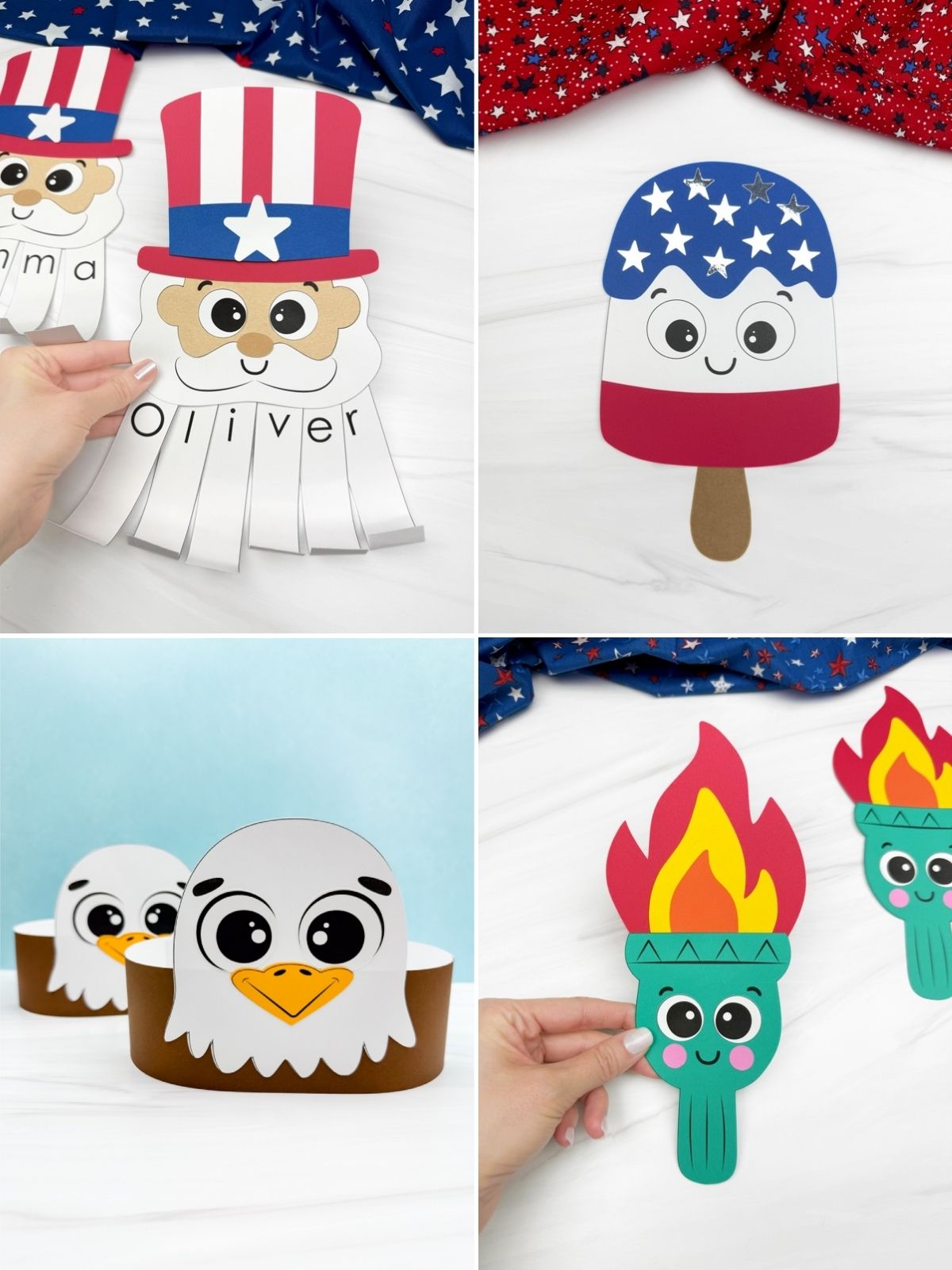 collage image of USA Inspired Craft Ideas