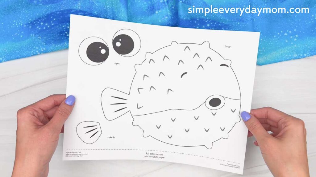 Pufferfish Paper Craft for Kids [Free PDF Template]