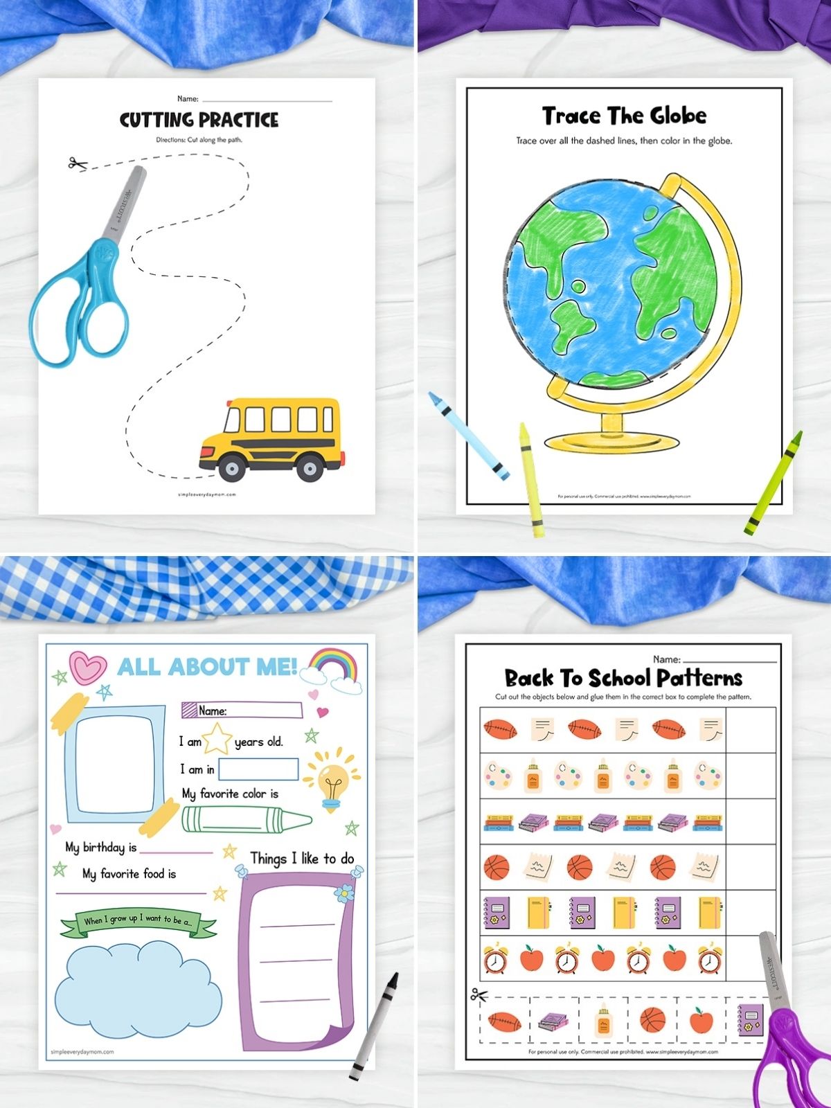 collage image of Back To School Skill Building Activities